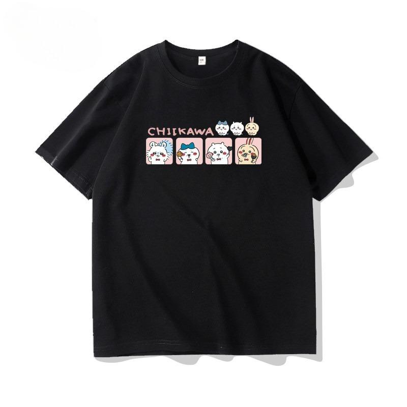 Chiikawa Funny Expression Graphic TShirt Men Women Couple ONeck Loose Casual Summer ShortSleeve Streetwear Daily Gift Top