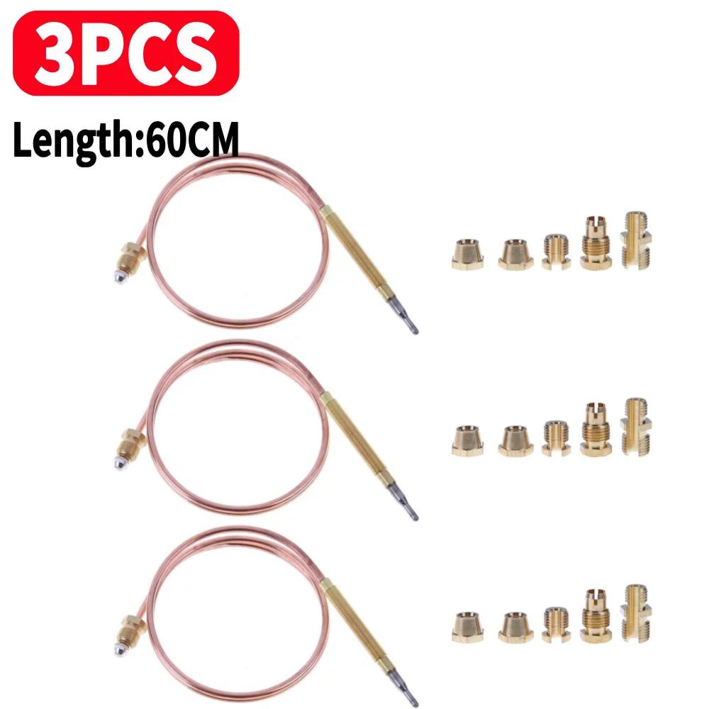 1-3 Stück Universelles Gas-Thermoelement für Warmwasserboiler mit 5 festen Teilen Ersatz Gasventil Induktionsleitung Thermoelement