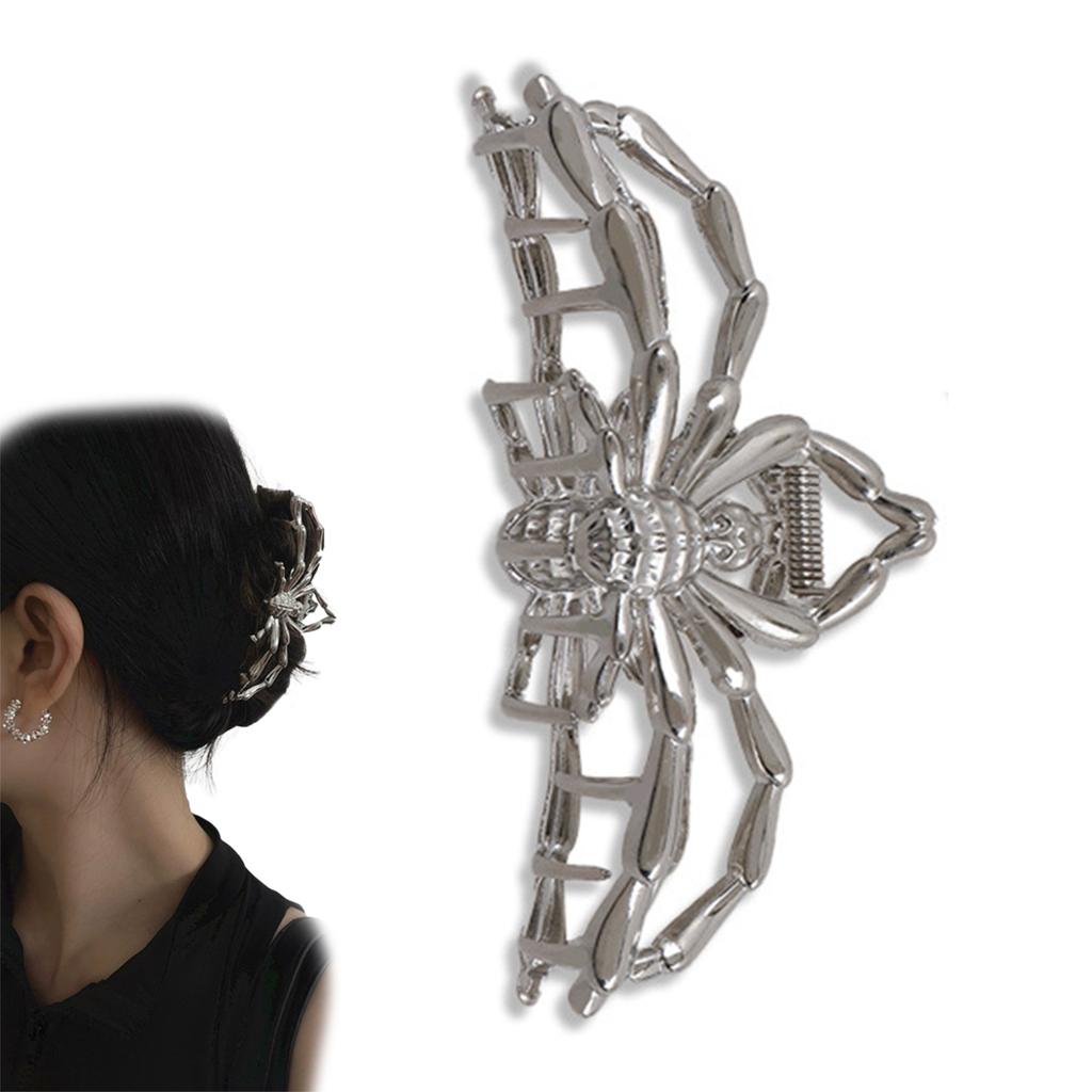 10.5cm Halloween Hair Claw For Women Creative Alloy Spider Shaped Shark Gripper Trendy Metal Hair Accessories Girls Hairpin