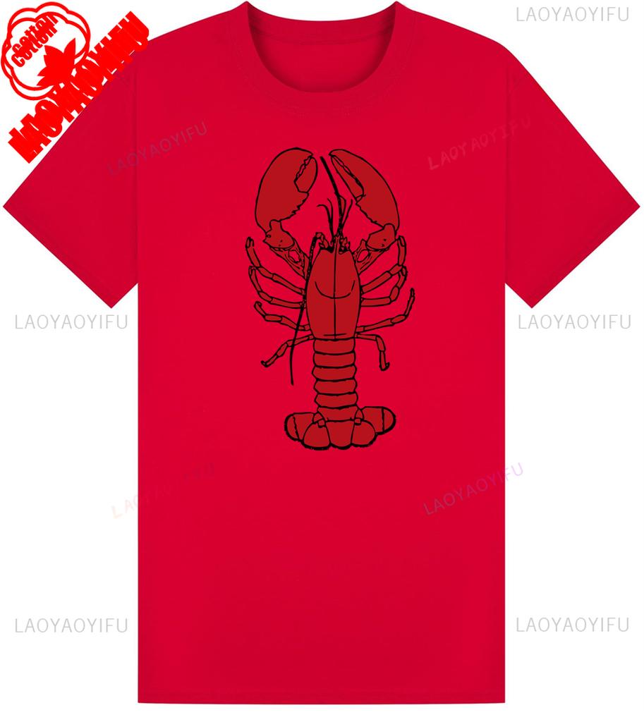 Lobster TShirt Graphic T Shirts Harajuku Streetwear Men Clothing Ropa Hombre Casual Style Regular Short Sleeve Cotton Tee Tops