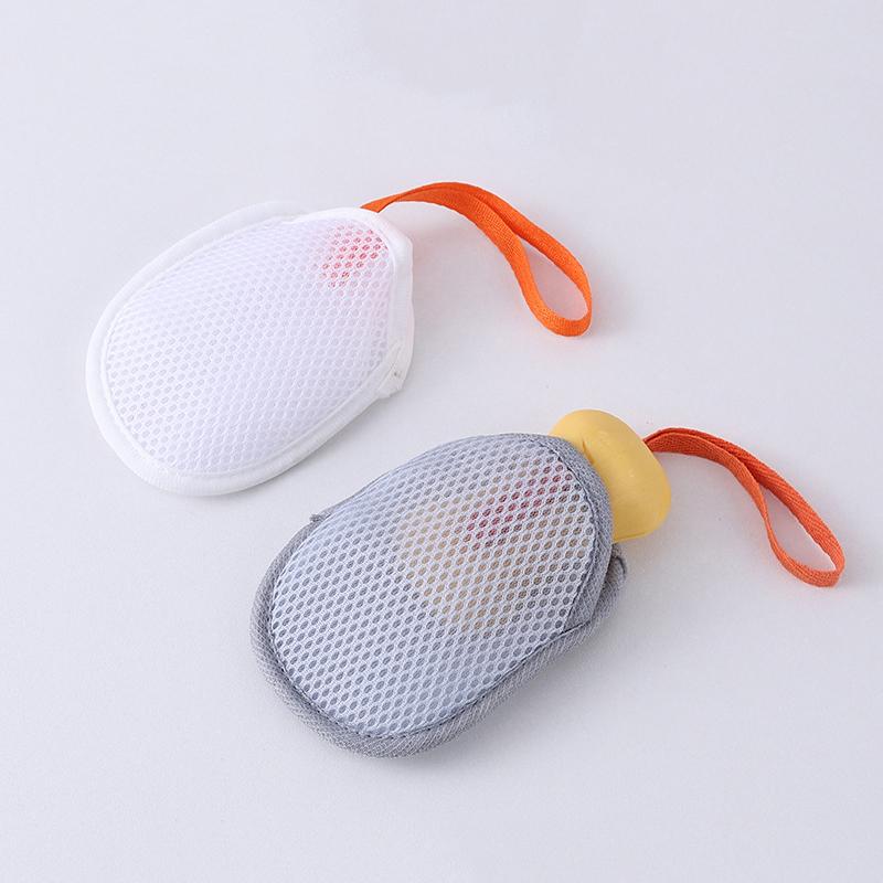 Bath Cleansing Foaming Net Double-Sided Soap Bag Body Exfoliating Scrubber Sponges Bathroom Mesh Soap Pocket