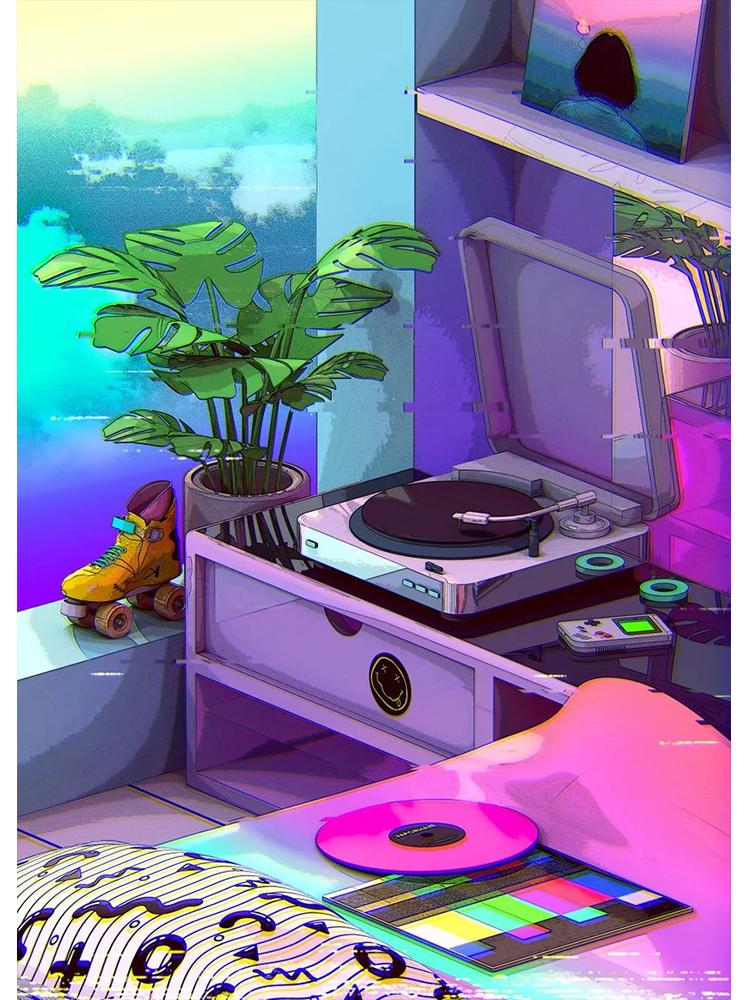 Neon Synthwave Arcade Zone Dream Posters Canvas Painting Game Playroom Wall Art Picture For Cafe Club Room Home Decoration