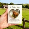 Pocket Hug Ornament Highland Cow Heart Acrylic Figure Christmas Gift Greeting Card Home Decoration Keepsake Birthday Decoration