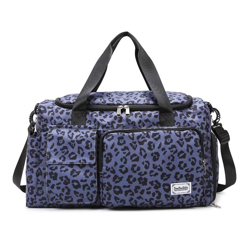 Leopard print model, color ribbon shoes, warehouse model, going out, portable travel bag, wet and dry separation fitness bag, can cover the tie rod.