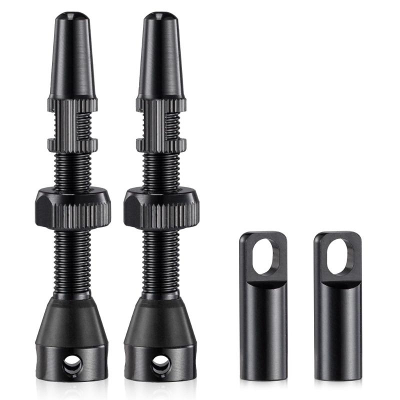 Light Weight Aluminum Valves Stem Caps Tubeless Bikes Valves Stem 60mm Valves Stem Kits with Valves Cores Removal Tool
