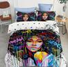 Bedding Digital Printing Three-Piece Set African Girl Pattern Printing Quilt Cover Home Textile Batch
