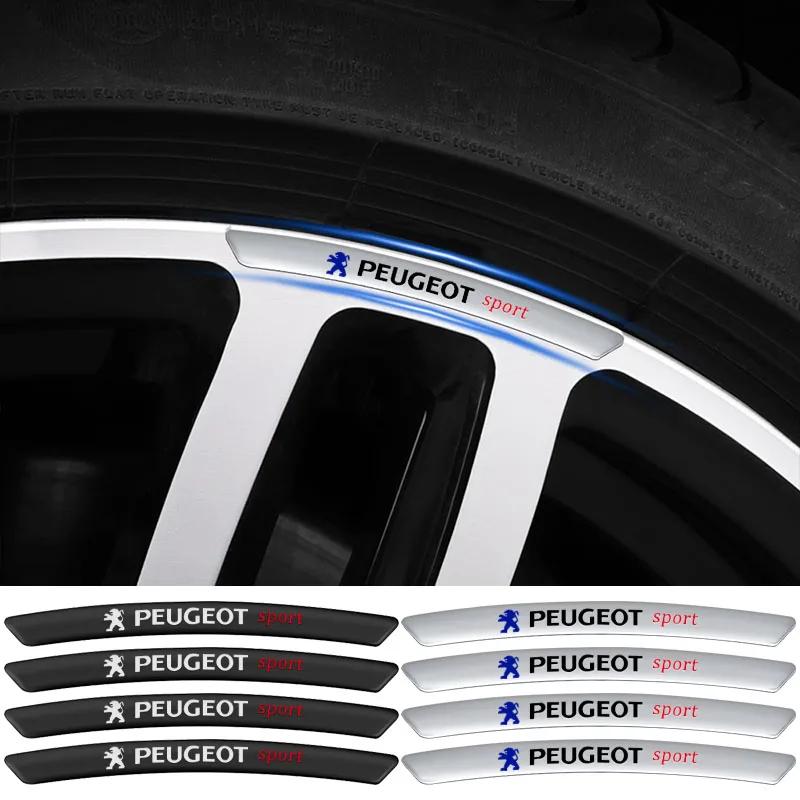 For Peugeot Car Styling Auto Wheel Hub Badge Tire Rim Stickers Accessories For Peugeot 206 207 307 3008 2008 308 407 408 508 301