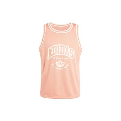 Originals Vrct Letter Logo Print Casual Comfortable Breathable Round Neck Sleeveless Vest Men Tops Clay-Pink IS2899