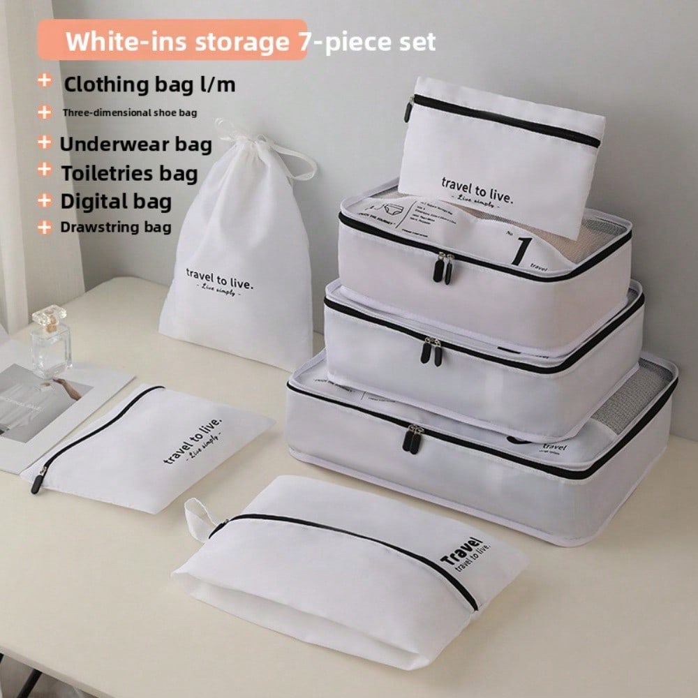 Travel storage bag seven-piece set digital toiletries cosmetics storage bag clothes shoes dust luggage travel bag