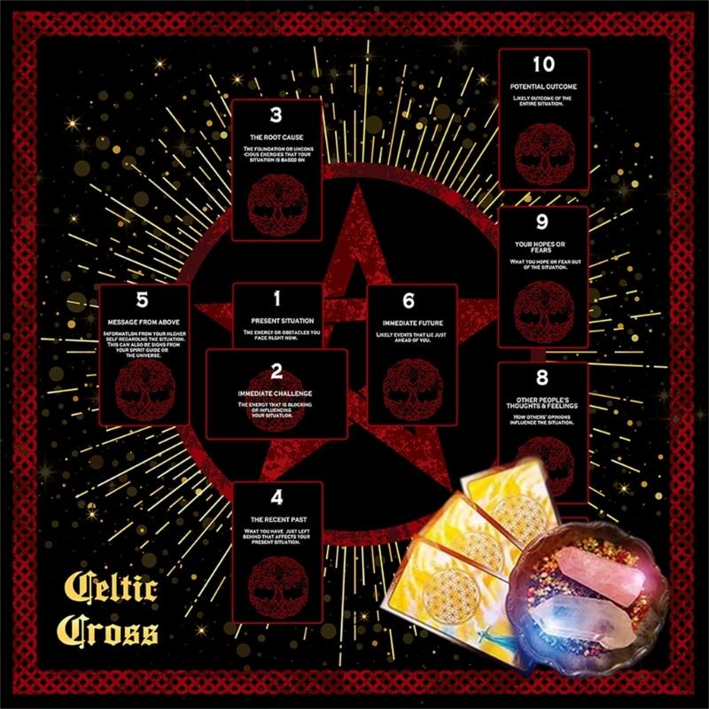 Card Reading Star Pattern Tarots Card Tablecloth Altars Cloth Altars Cloth Divinations Card Table Cloth Tapestry