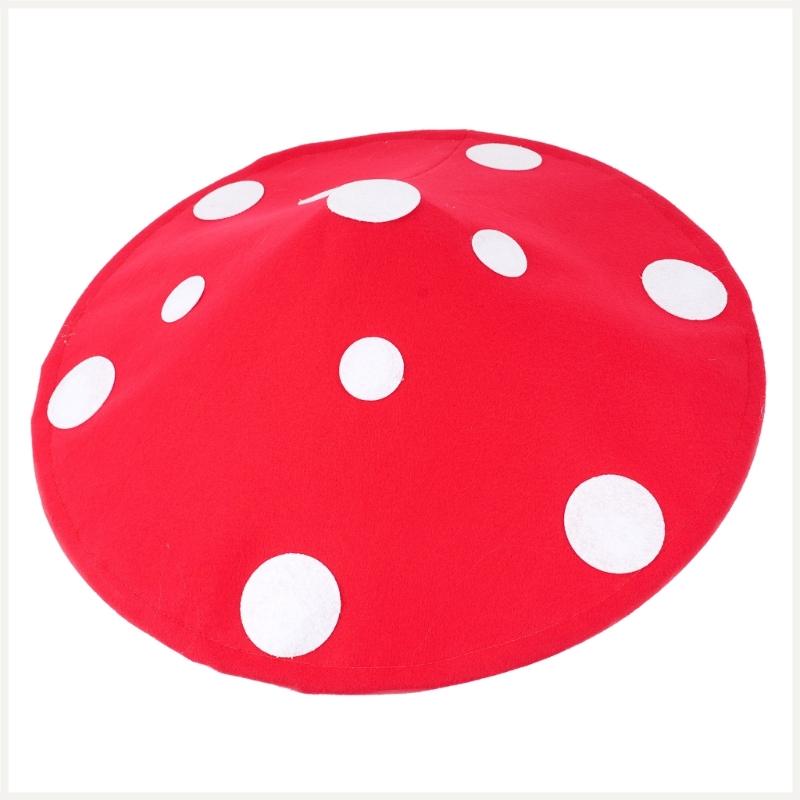 Nonwoven Mushroom Cap Lace Trim Headgear For Halloween Costume Cosplay Event And Theme Party Gathering Photography