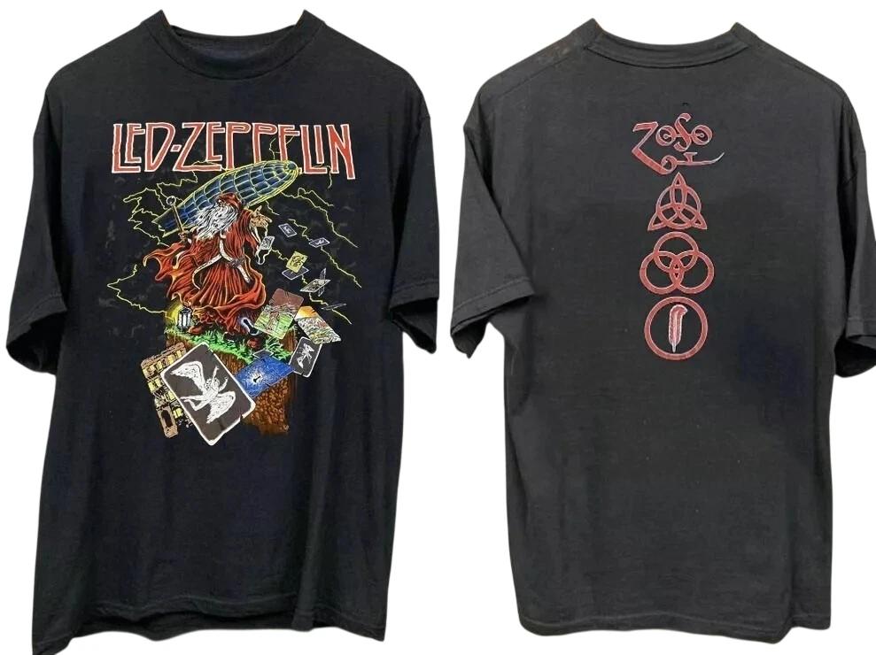 Led Zeppelin Hermit Wizard 2 Side Black Unisex T-shirt Reprint S-3XL S