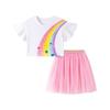 Little Maven Summer Stylish Girls' Outfit European and American Style Mesh Skirt Set Cute Baby Children's Clothing