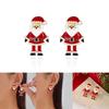 Christmas Earrings Female With Colorful Zirconia Sparkle For Holiday Celebrations