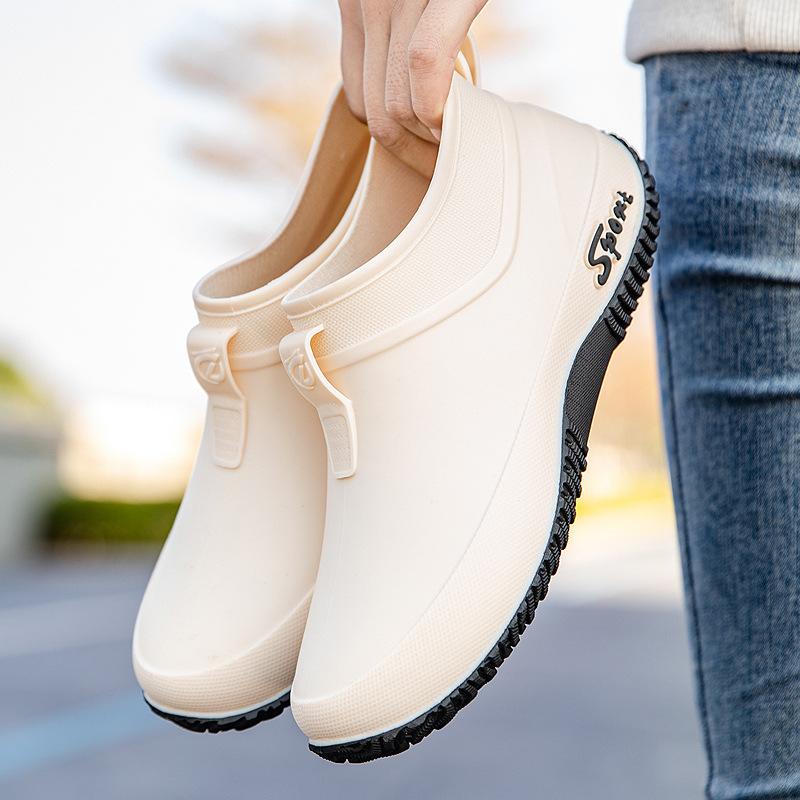 Daily Casual Rain Boots Four Seasons Thick-soled Waterproof Shoes Outdoor Wear-resistant Rain Rubber Shoes Women's Short-tube Water Shoes