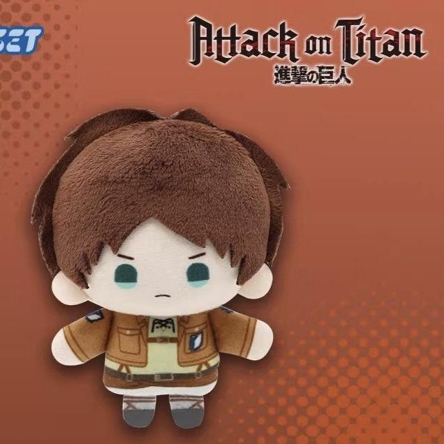 Set Portachiavi Peluche Attack on Titan, 10cm Bambola di Levi Mikasa Eren Hange, Peluche Carino Chibi, Ciondolo Zaino Anime, Collezione Corpo di Ricerca