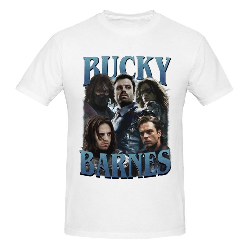 Unisex Bucky Barnes Vintage T Shirt Streetwear Big Size Oneck Cotton Sleeve Shirts