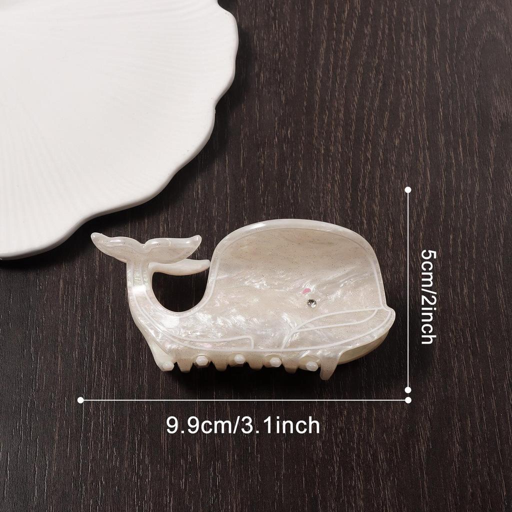 Bamboo Yao Ocean-Style Whale & Seashell Hair Clip