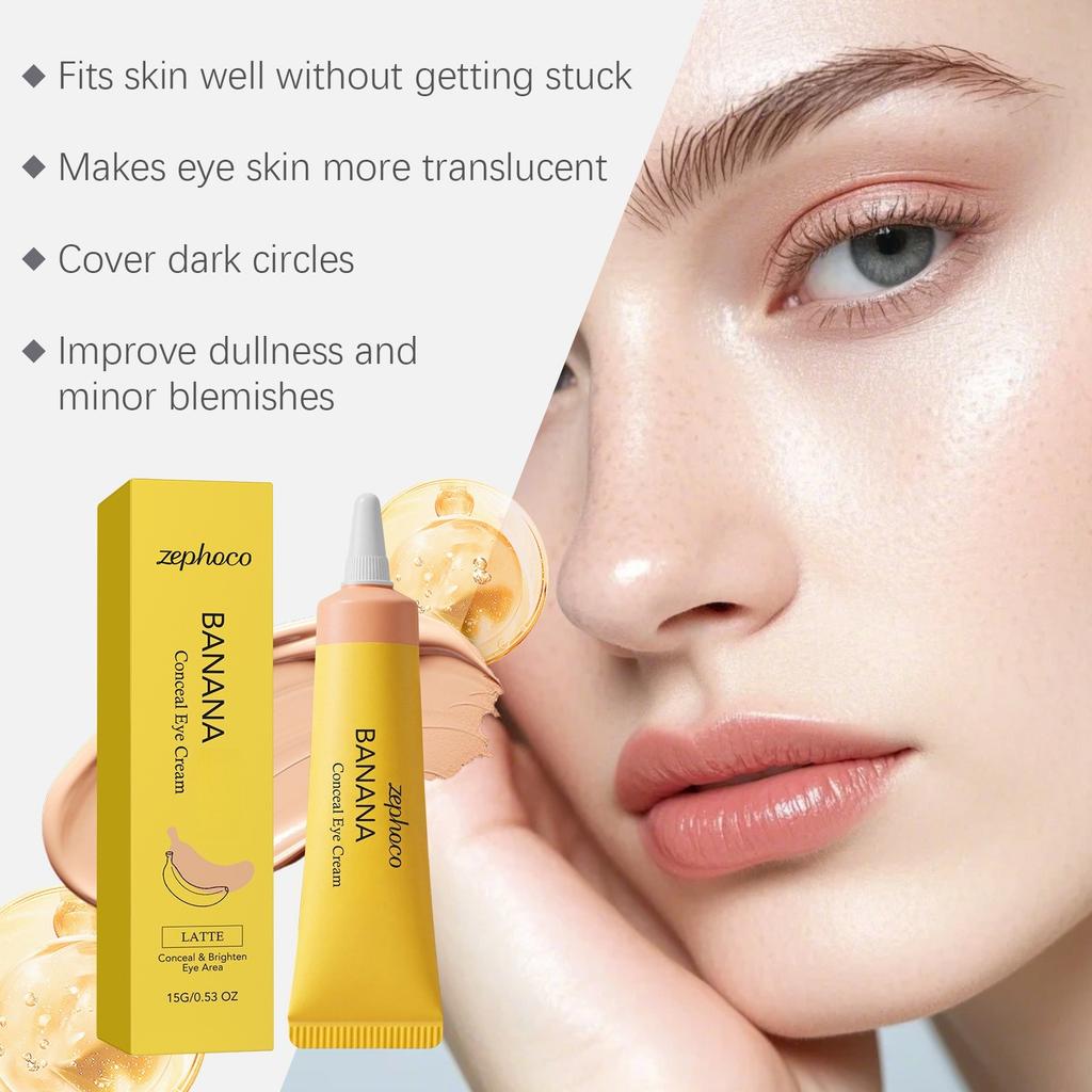 Premium Banana Pdrn Under‑Eye Concealer, Dark Circles Blemish Cover, Lightweight Moisturizing Brightener