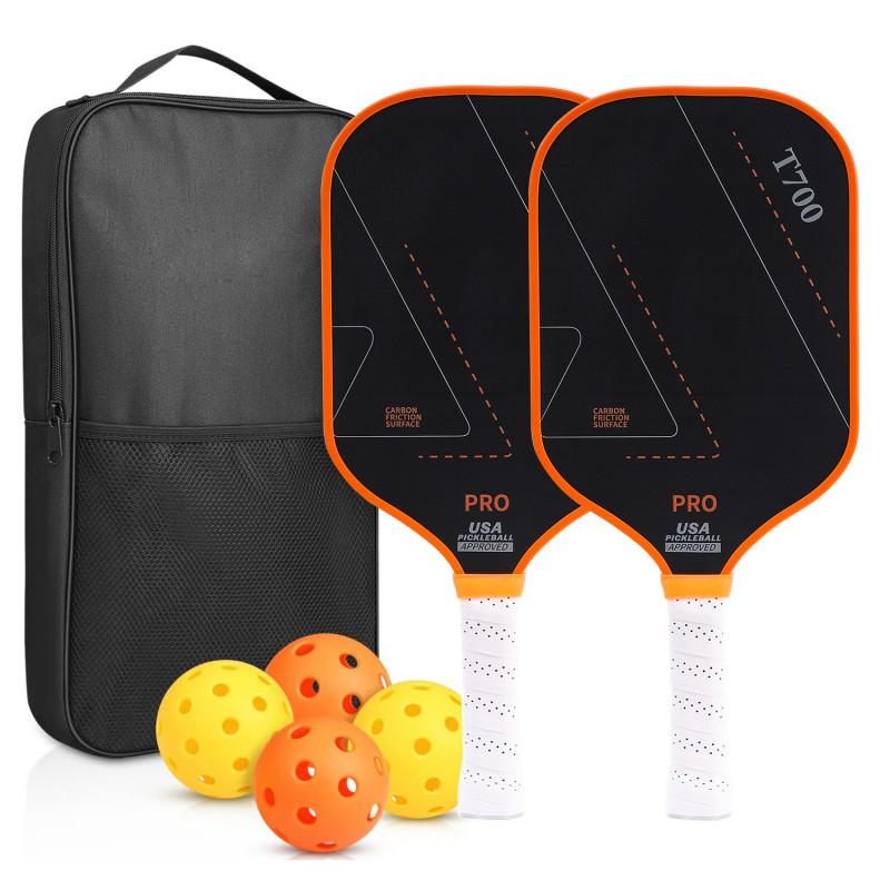 Carbon Fiber Pickleball Paddle Set With Honeycomb Core Beginners Recreational Players