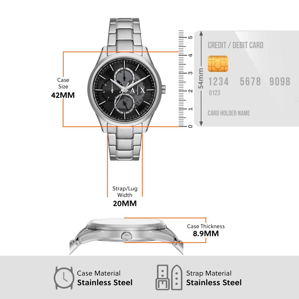Armani Uhr DANTE AX1873 Silber [AX Exchange] Herren