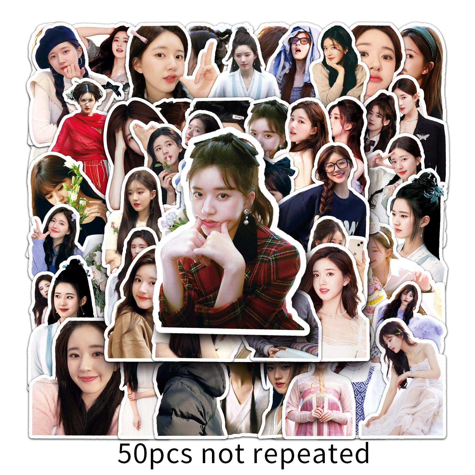 50 Zhao Lusi Stickers: Actor Star Support for Journal, Phone Case, Notebook, Luggage - Waterproof Decoration.