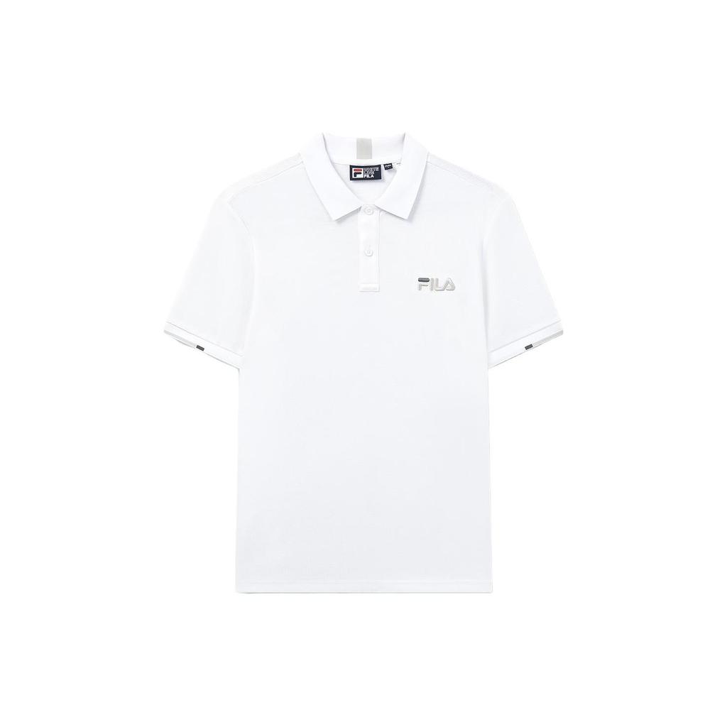 FILA Polo Shirts Men's Standard White Polo Collar Moderate Straight Fit F51M338117AWT