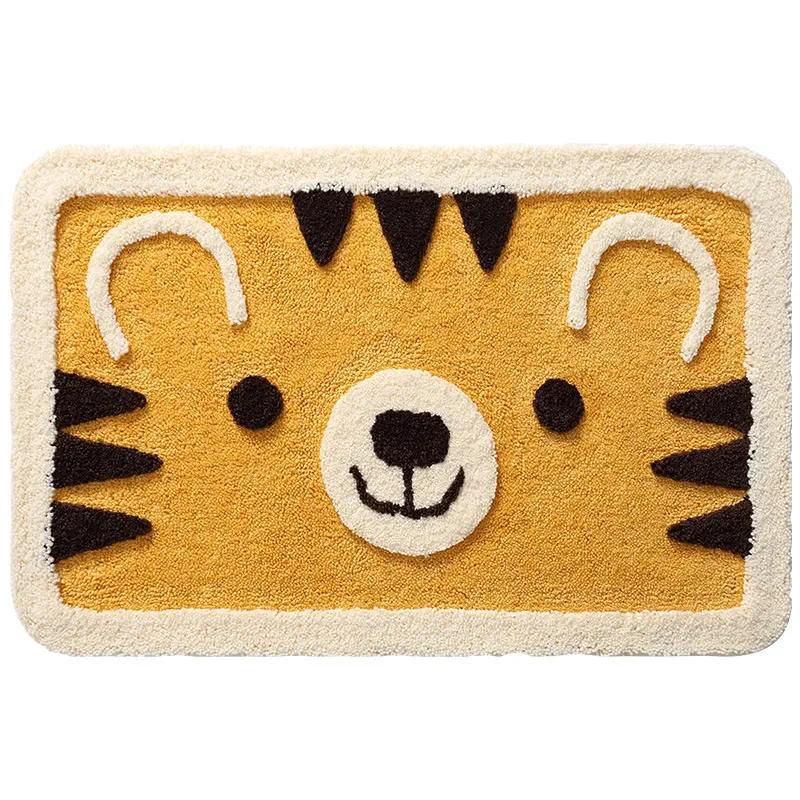 Frog and Bear Flocking Bath Mat Home Decoration Door Mat Non-slip Absorbent Bathroom Doormat Super Soft Fiber Bath Rug