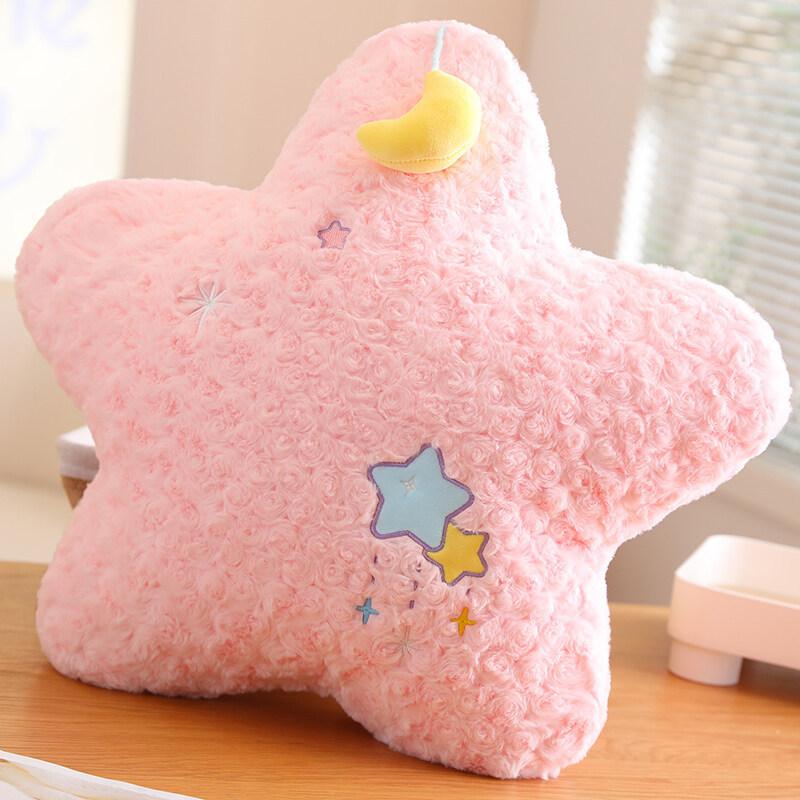 Cute Cartoon Cloud Star Moon Throw Pillow, Pink Girl Heart Star Moon Cloud Cushion, Office Nap Rest Pillow Plush Toy