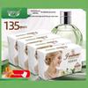 Jasmine Scented Soap for Men & Women: 4 Bars (135g each) - Bathing, Facial Cleanser, Moisturizer, Long-Lasting Fragrance, Family Pack.