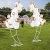 Wedding Arch Stand 2 Pack White 2 Meters Polygonal Wedding Stand Carbon Steel Support for Wedding Decoration Party Event
