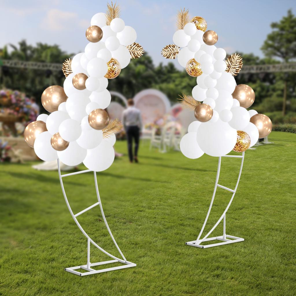 Wedding Arch Stand 2 Pack White 2 Meters Polygonal Wedding Stand Carbon Steel Support for Wedding Decoration Party Event