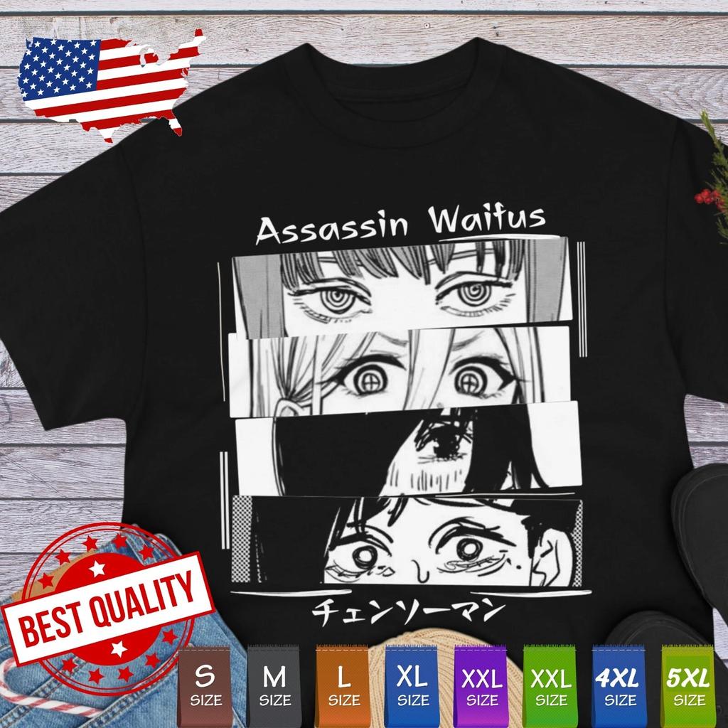 Assassin Waifus Chainsaw Man T-shirt Tops Tees Unisex Japan Anime/ Himeno Kobeni Power Makima Tee