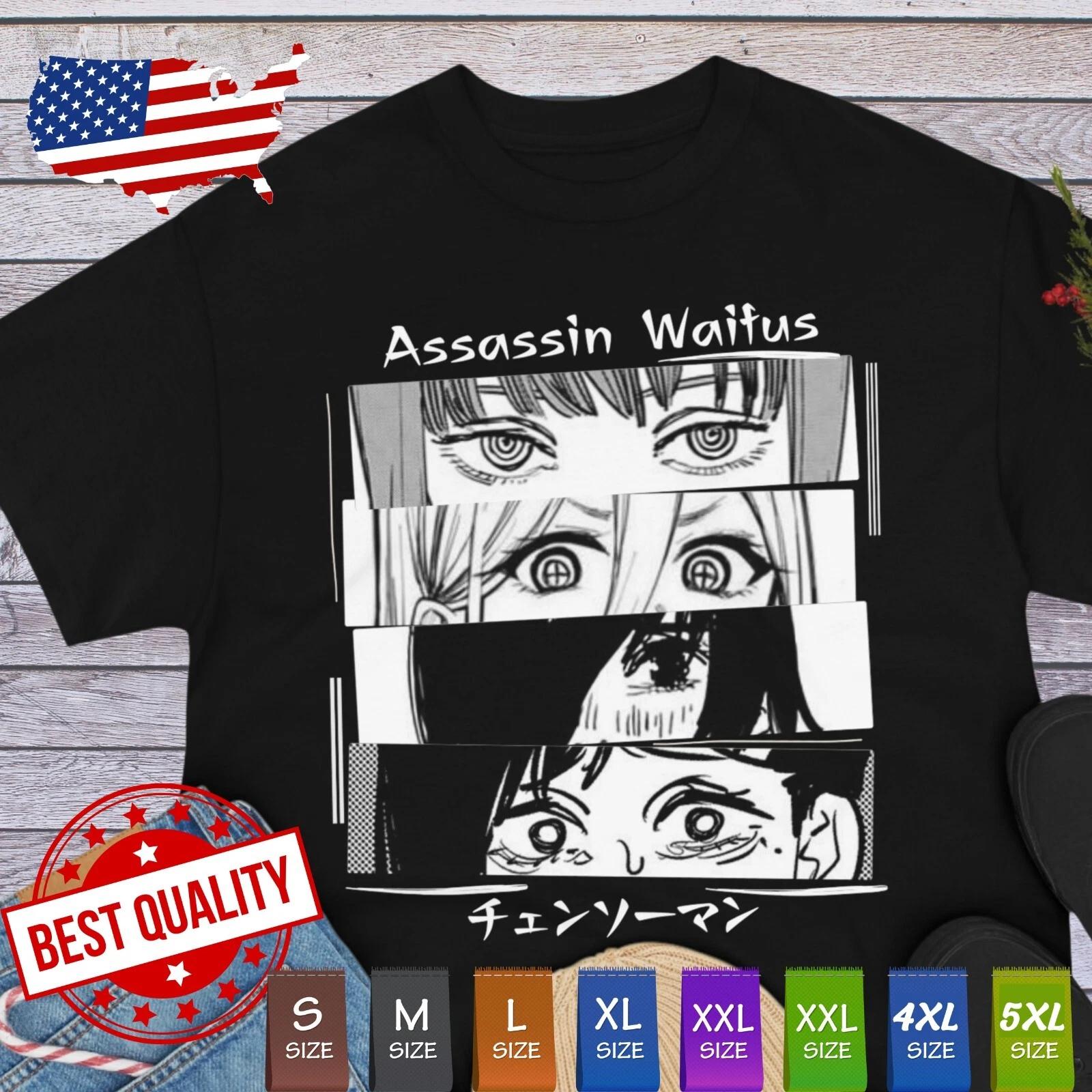 Assassin Waifus Chainsaw Man T-Shirt Japan Anime/ Himeno Kobeni Power Makima Tee 4XL