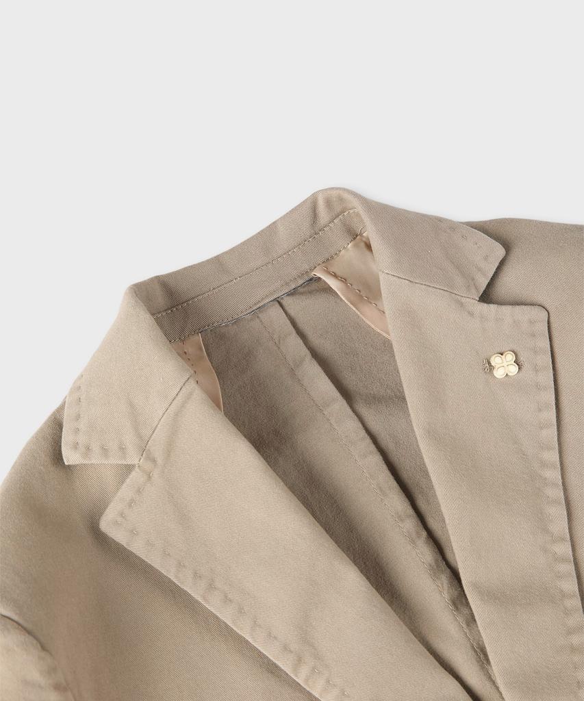 Panicale Beige Garment-Dyed Casual Cotton Jacket