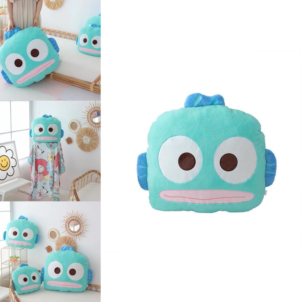 Cuscino Peluche Sanrio Hangyodon con Design Ricamato per Arredo Salotto e Camera da Letto
