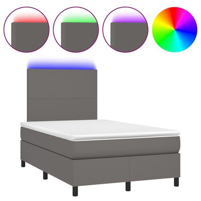 VidaXL Sommier à Lattes de Lit avec Matelas et LED, Lit Rembourré, Lit Double, Lit Adulte de Chambre à Coucher Intérieur, 3135817