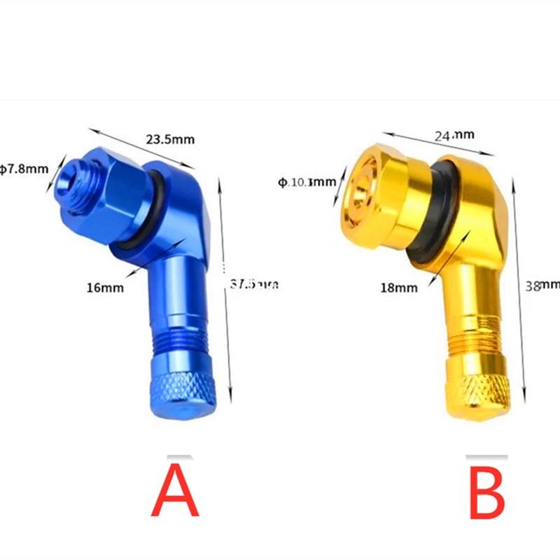 1 Pair Universal Aluminum Motorcycle Wheel 10.1mm/7.8mm tpms Tire Valves Stem for Motorbike Electric Scooter Bike 90 Degree CNC