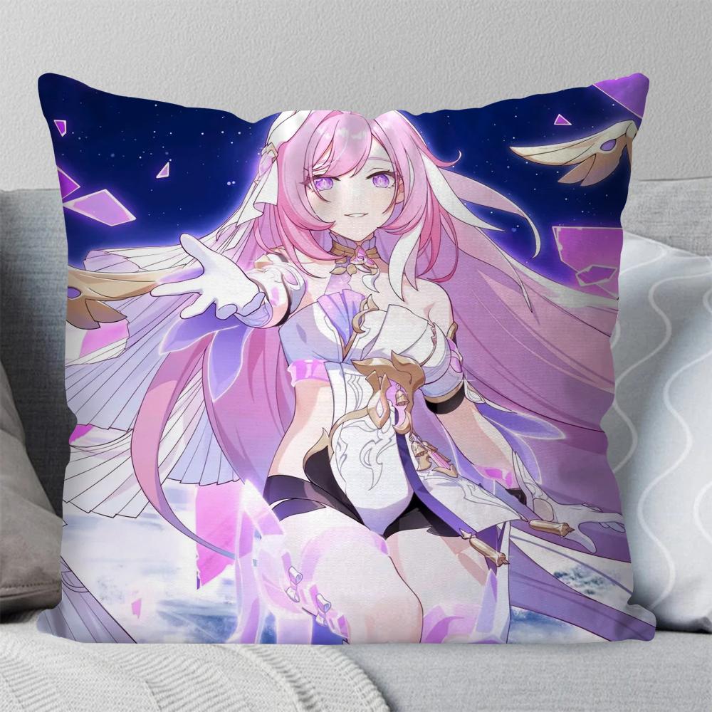 1pc Elysia Animation H-Honkai I-Impact 3 Pillow Case Square Pillow Bedroom SofaLeisureComfortCarLivingRoom Home Decoration 40X40