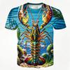 Funny Crayfish Graphic Short Sleeve Children's Clothing Boy Tshirt Fashion Casual Kids Summer Clothes Girl Clothes O-Neck Tops