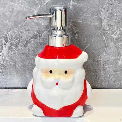 Santa Claus Soap Dispenser Christmas Gift Creative Container Body Wash Lotion for Vanity