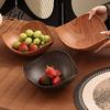 Non-toxic Snack Tray Vintage Wood Grain Fruit Tray Food-Grade Candy Serving Plate Thickened Wear Resistant Nestable Stackable Plate Storage