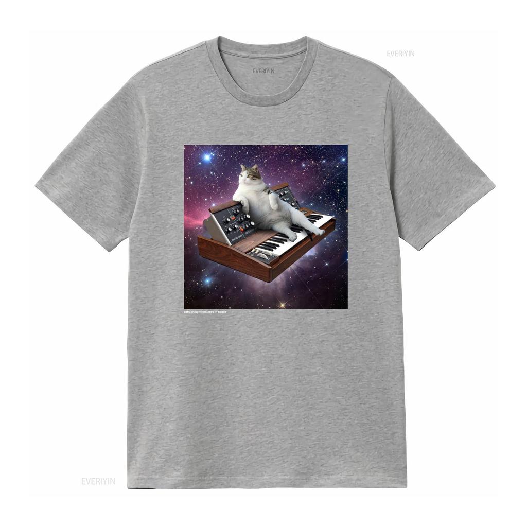 Cool Cats On Synthesizers In Space Minimoog T Shirt For  Vintage Washed Stylish Slightly Stretched Unisex Designer Clothes