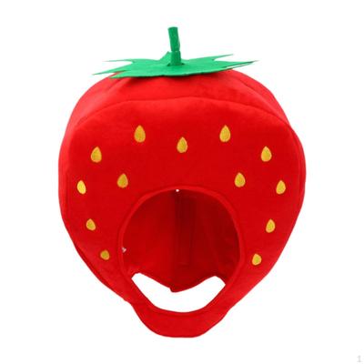 Cute Plush Hat Strawberry Decoration Photo Prop for Selfie Halloween Event Party