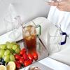400ml Square Glass Mug With Lid and Straw Breakfast Milk Cup Microwave Safe Transparent Party Beer Coffee Mug Drinkware Glass