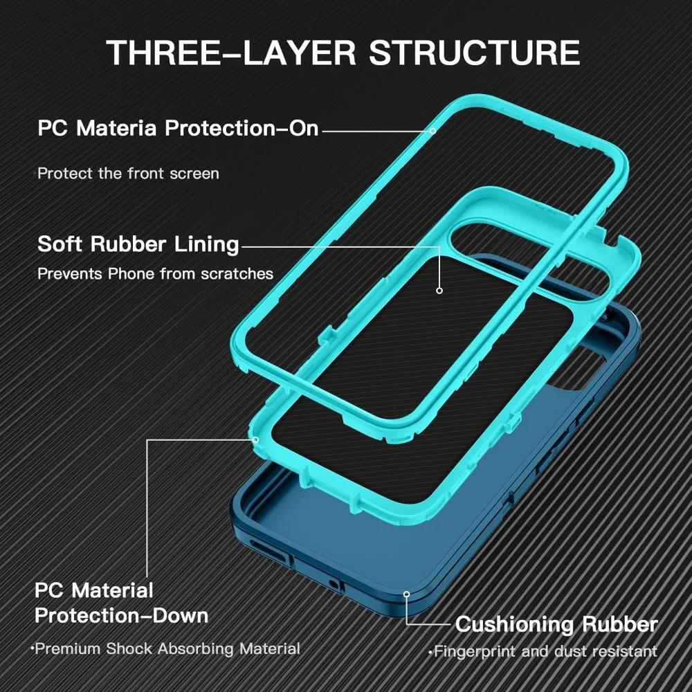 3IN1 Ott Heavy Duty Military Grade Anti-Drop Case for Google Pixel 10 9 8 Pro XL 9A 8A 10ProXL Shockproof Protect Cover Funda
