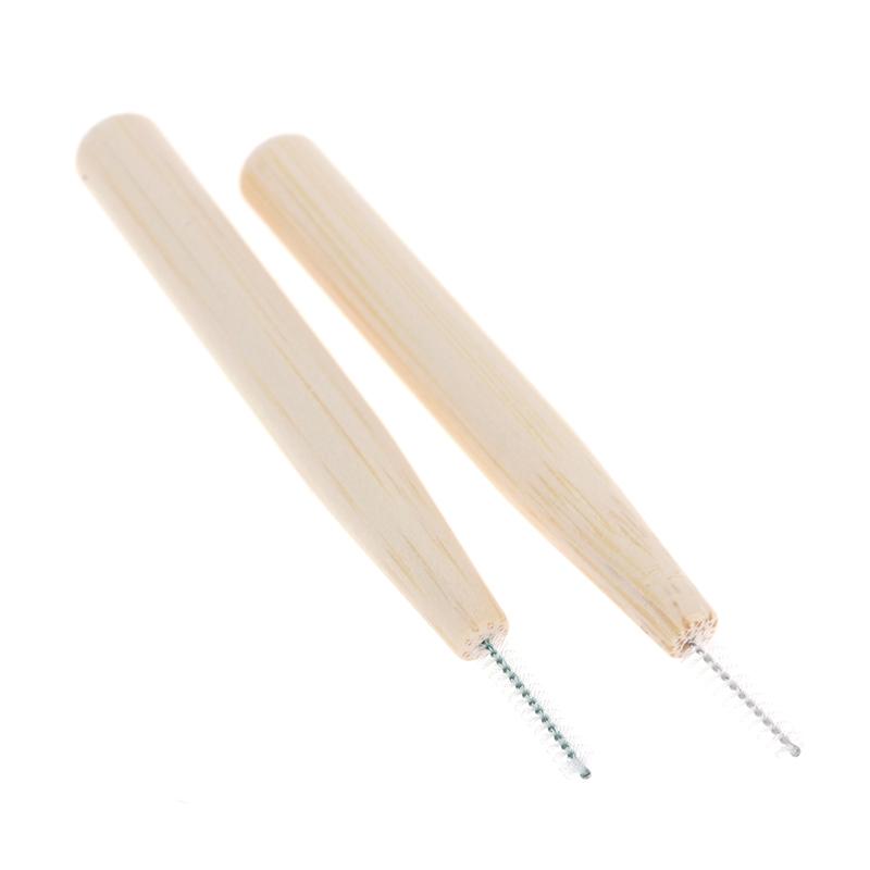 30Pcs Bamboo Interdental Brushes Dental Floss Cleaners Teeth Brush Toothpick