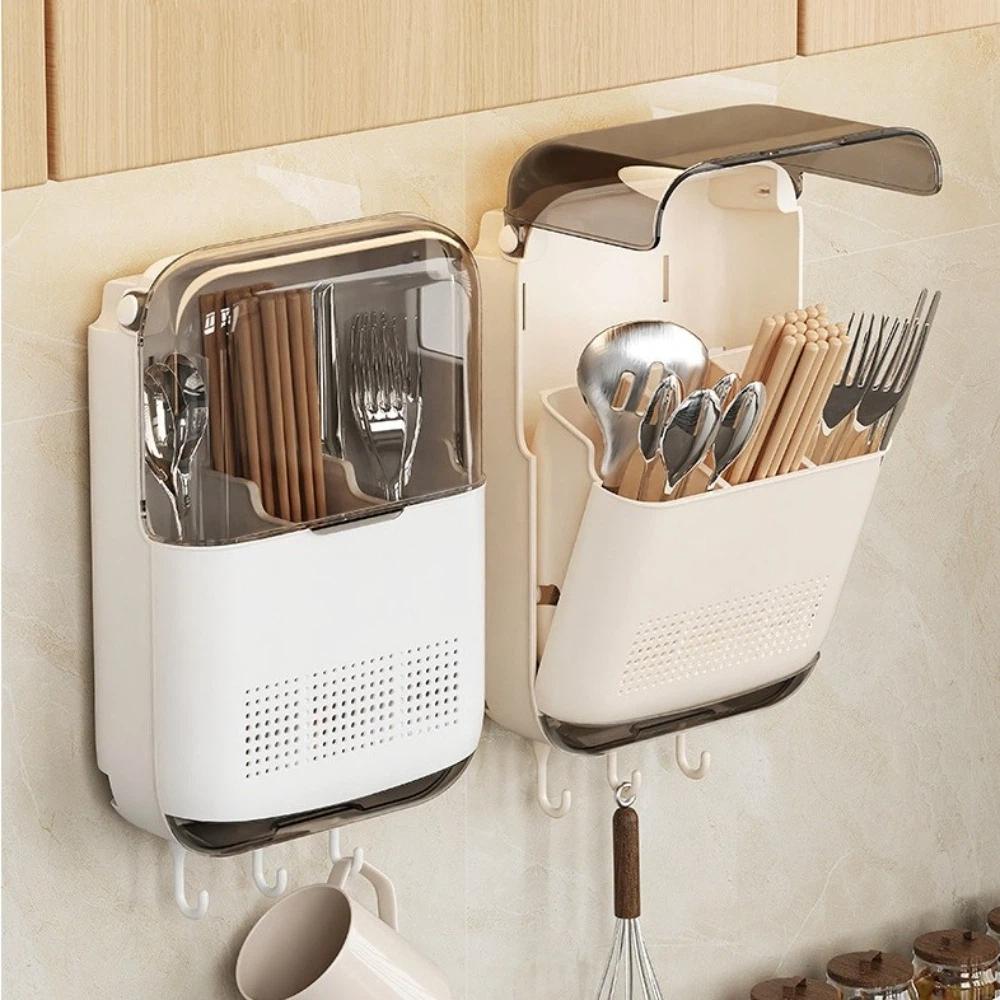 with Lid Tableware Storage Holder Dustproof Chopstick Organizer Spoon Organizer  Home Organization