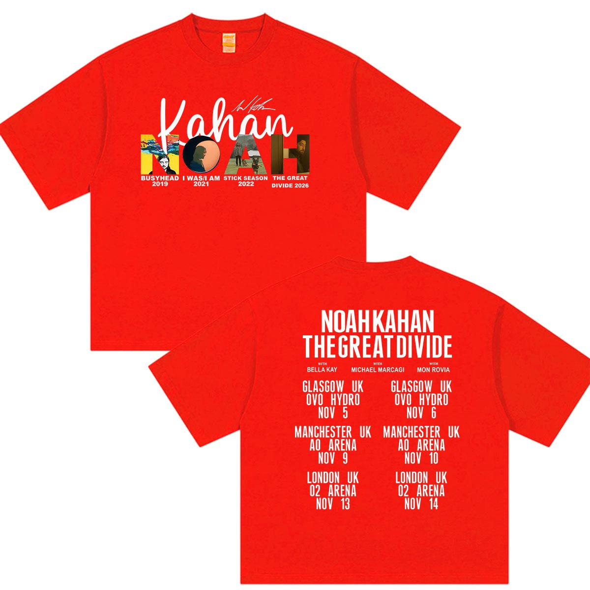 

Noah Kahan The Great Divide World Tour 2026 Graphic T Shirt Unisexs Women Vintage Fashion Oversized 100 Cotton Tshirt Streetwear S