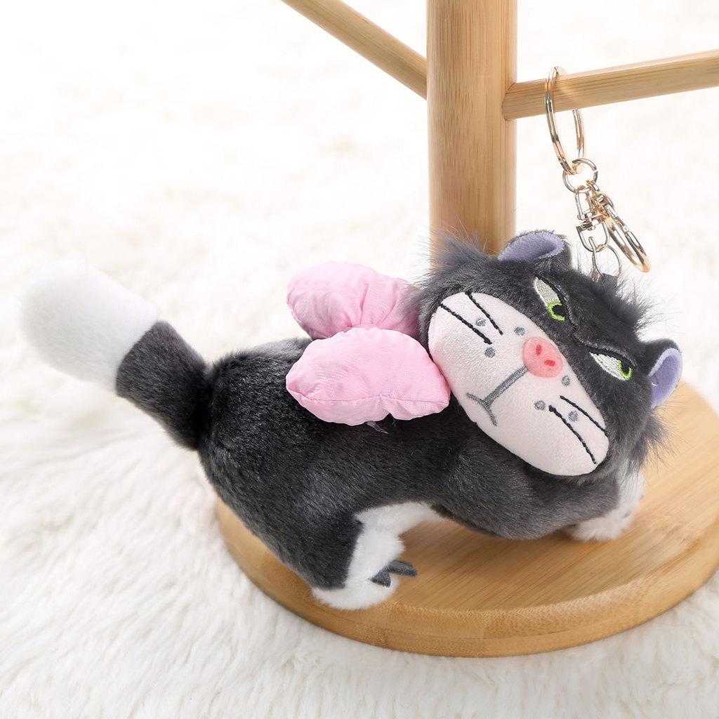 Plush Cat Keychain With Pink Butterfly Bow For Girls Gift And Accessories